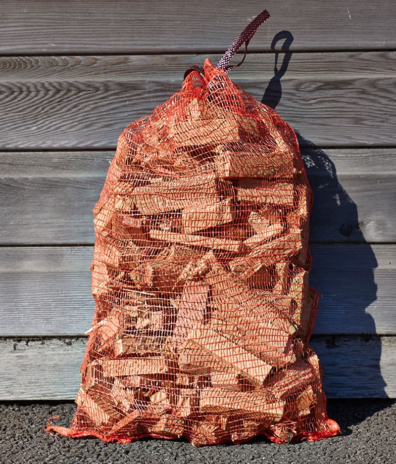 Net bags of kindling